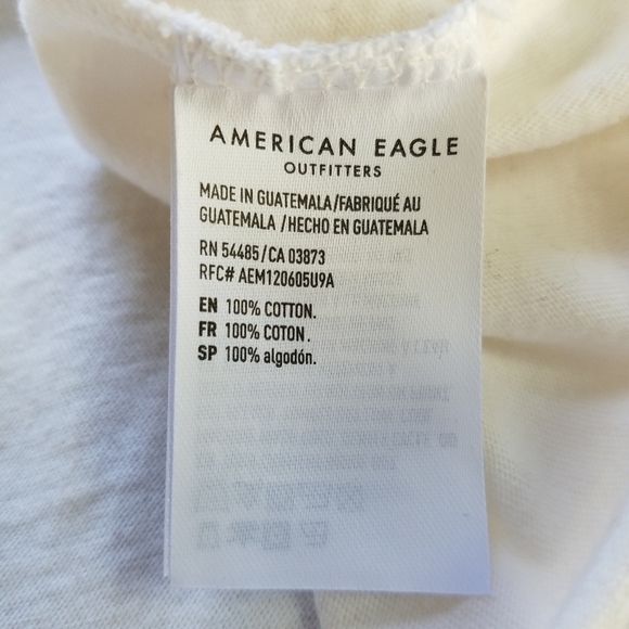 American Eagle White Graphic Tee Call Me - Picture 8 of 8